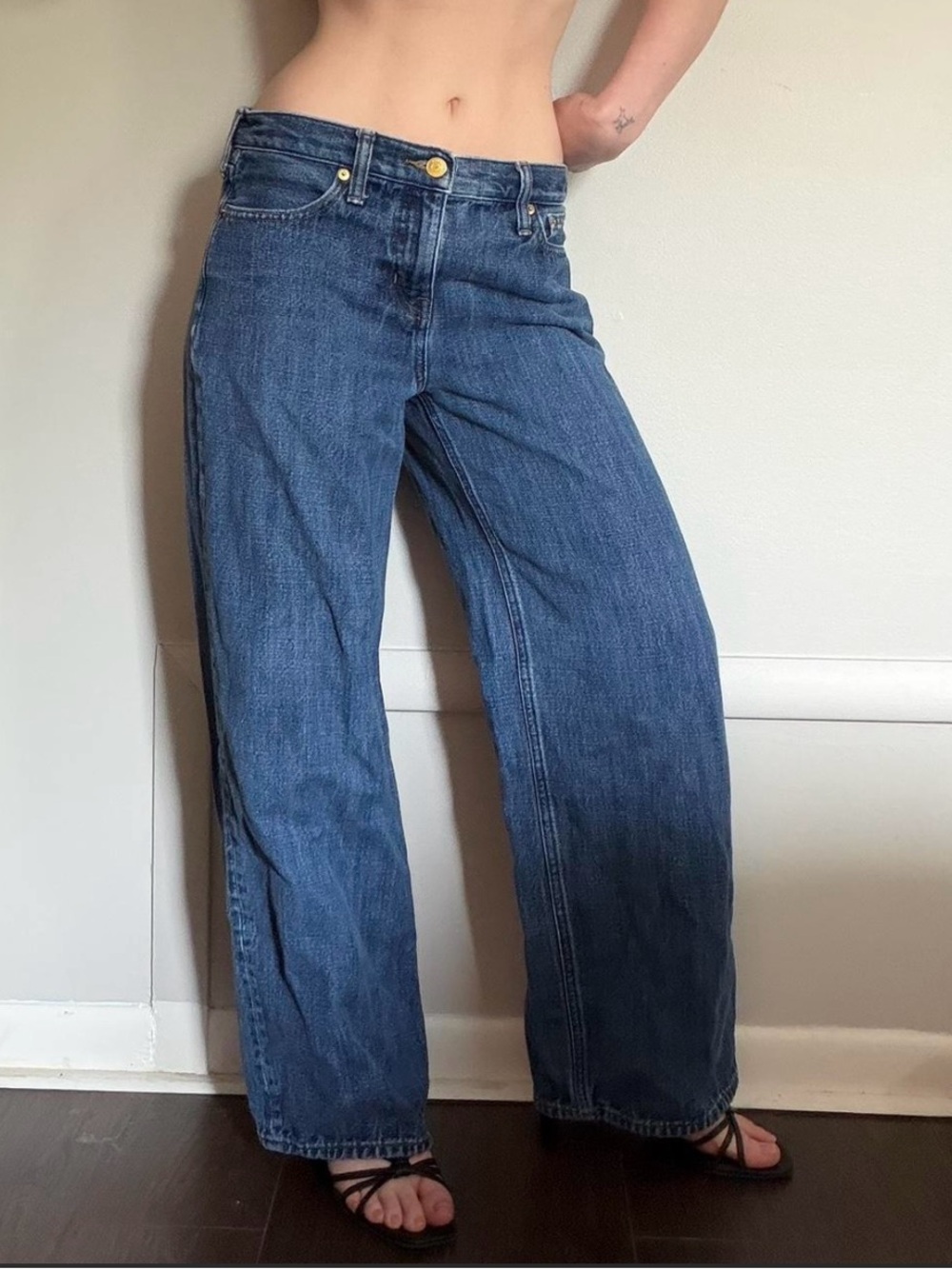 J. Crew Relaxed Wide-Leg Dark Blue Jeans - Size 31